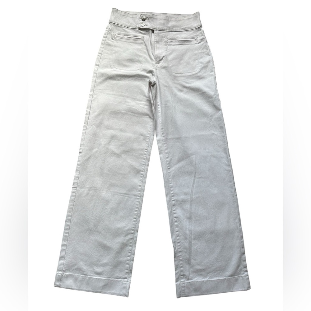 NWT!! 27 Long DKNY Women's White High Rise Wide Leg Sailor Pocket Trouser Jeans